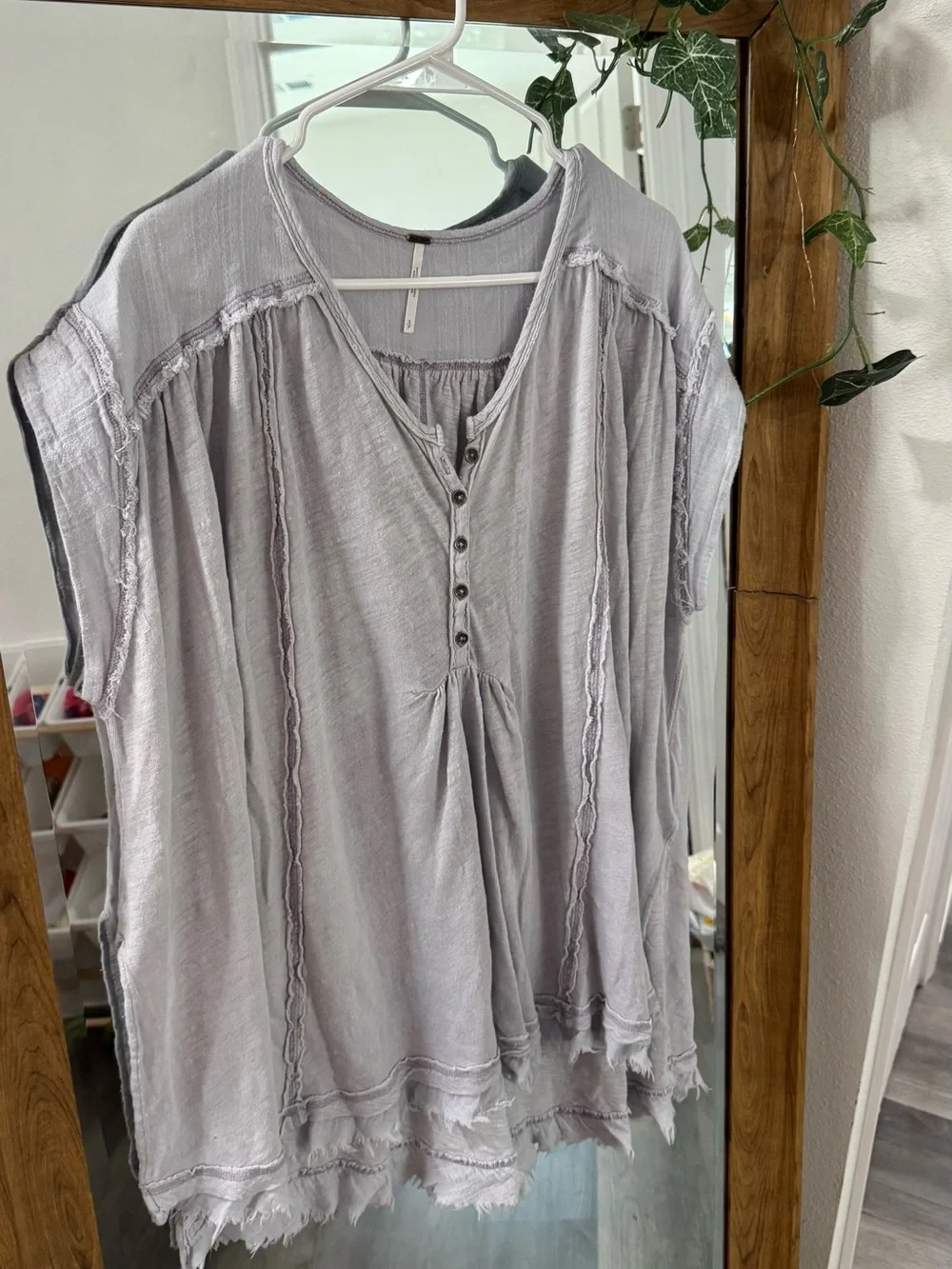 FREE PEOPLE Aster Henley Oversized Top